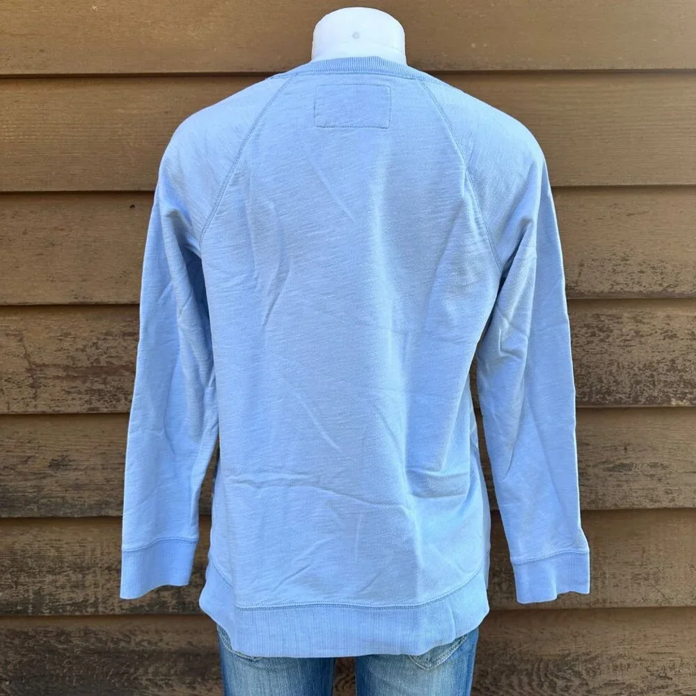 Sonoma Womens Striped Light Blue Long Sleeve Pullover Sweatshirt M - Picture 2 of 8